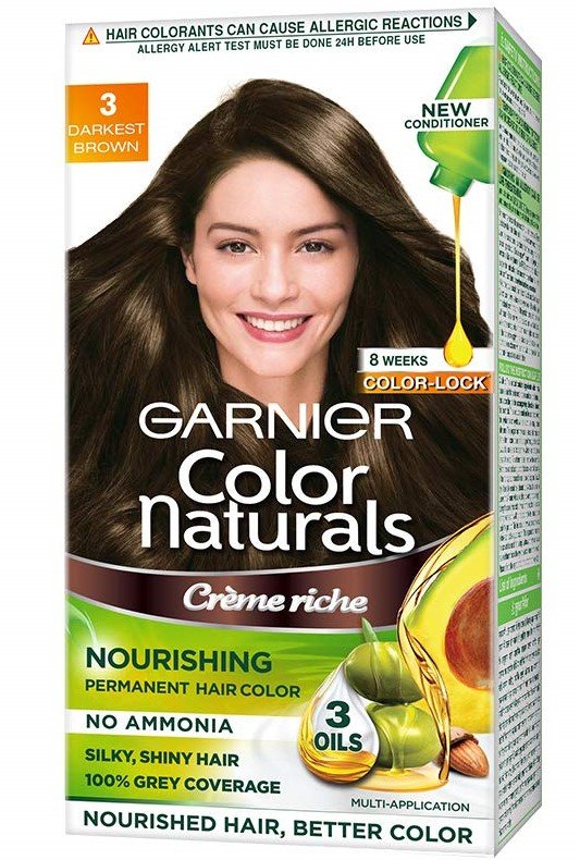 Garnier Color Naturals Hair Color Shade 3 Darkest Brown